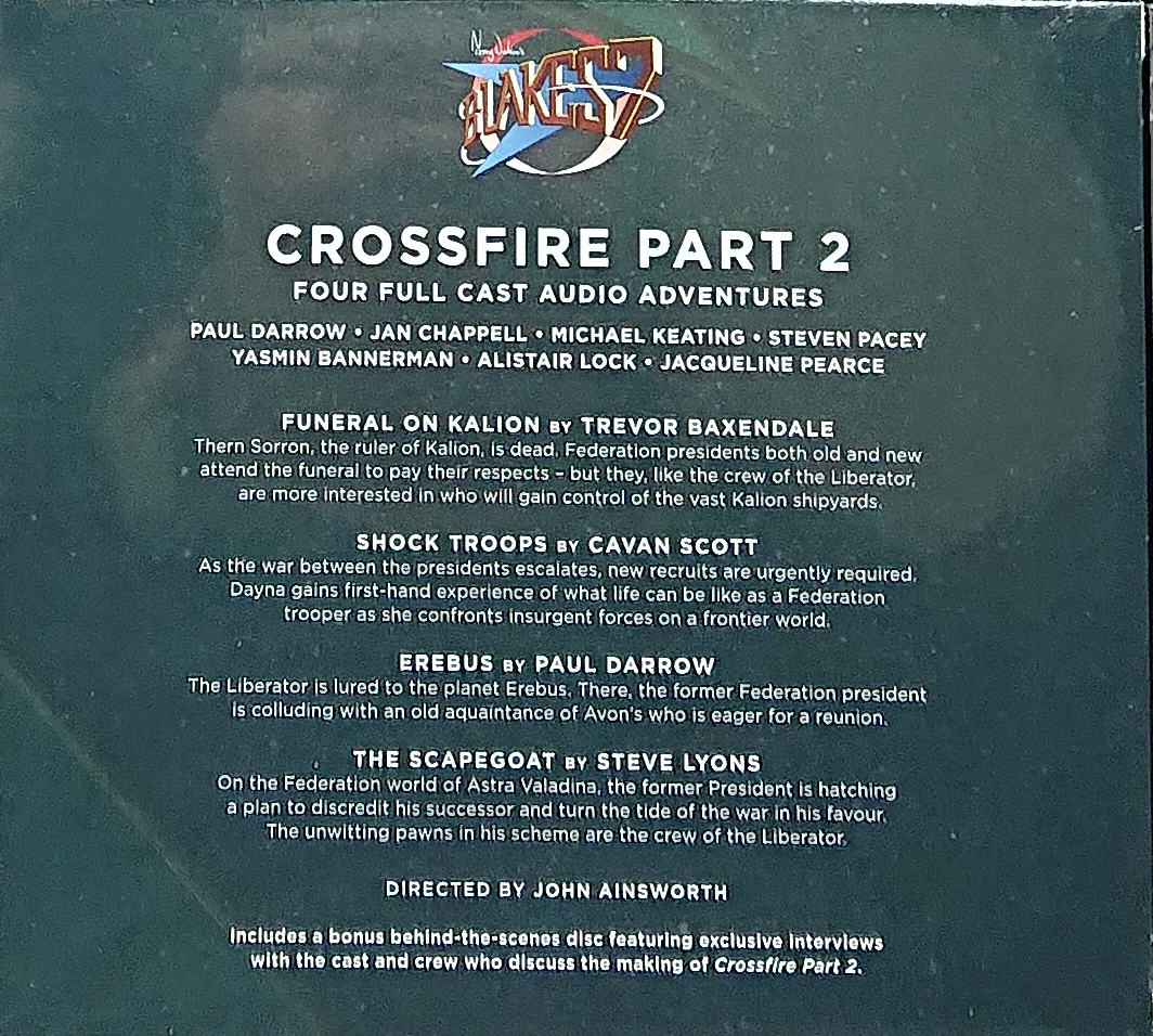 Picture of BFPB7FC016 Blake's 7 - Crossfire part 2 by artist Trevor Baxendale / Cavan Scott / Paul Darrow / Steve Lyons from the BBC records and Tapes library